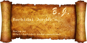 Berhidai Jordán névjegykártya